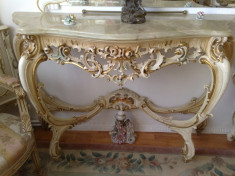 cosola cu oglinda baroc venetian, perioada interbelica, raritate, 2,65m inaltime foto