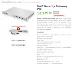 Lichidare stoc Unifi Security Gateway Pro foto