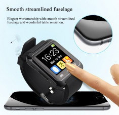 Ceas Inteligent U8S Negru Functie Selfie Android Smartwatch Nou in Cutie foto