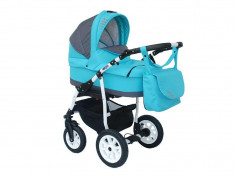 Carucior copii 3 in 1 MyKids Germany Albastru Deschis foto