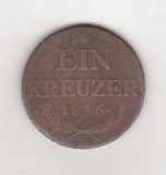 Bnk mnd Austria 1 kreuzer 1816 B, Europa