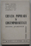 Creatia Populara In Contemporaneitate - Sesiune Stiintifica 1969