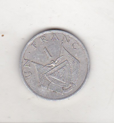 bnk mnd Rwanda 1 franc 1985