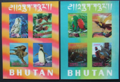 BHUTAN - PASARI, 2 M/SH NEOBLITERATE 3D, MI 84 EU - E5226 foto