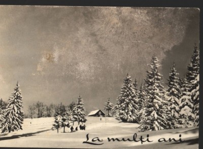 CPI (B7945) FELICITARE DE ANUL NOU, CARTE POSTALA - PEISAJ DE IARNA foto
