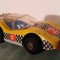Masinuta curse, jucarie veche de tabla, GT, cu frictiune, DDR,