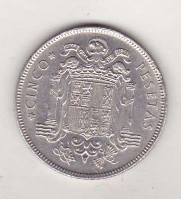 bnk mnd Spania 5 pesetas 1950 foto