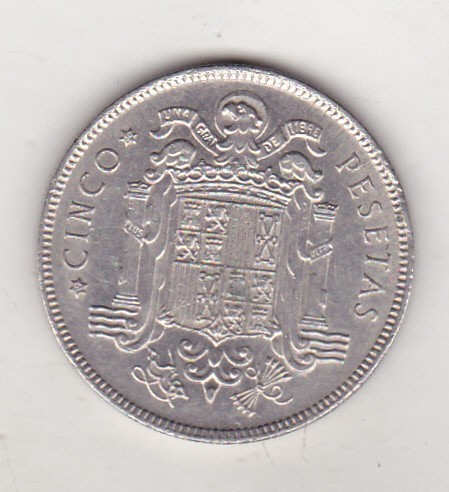 bnk mnd Spania 5 pesetas 1950