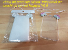 Husa de protectie silicon trasparent cu urechi de soricel Huawei Y6 II foto
