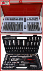 Trusa Scule-KRAFTROYAL-CRV-Chei/Tubulare+BITI-Imbus/Torx/Spline-148PCS foto