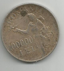 moneda-ROMANIA-Argint 100000 Lei 1946 foto