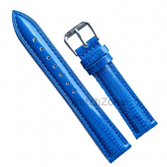 Curea de ceas Piele Albastru Bleu imprimeu Crocodil Curea ceas 22mm Curea Bleu foto