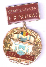 INSIGNA SEMICENTENAR FEDERATIEI ROMANE DE PATINAJ foto