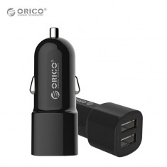Adaptor USB bricheta incarcator masina ORICO 2 porturi USB 5V 2.4A foto