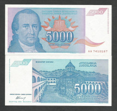 IUGOSLAVIA 5.000 5000 DINARI 1994 UNC [1] P-141a , necirculata foto