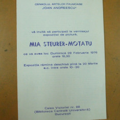 Mia Steurer - Motatu pictura catalog expozitie 1976 Bucuresti BCU