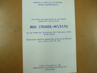 Mia Steurer - Motatu pictura catalog expozitie 1976 Bucuresti BCU foto
