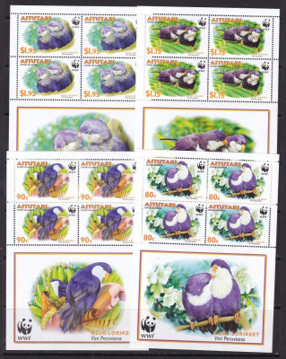 Aitutaki 2002 fauna WWF pasari MI 772-775 4 kleib. MNH w40 foto