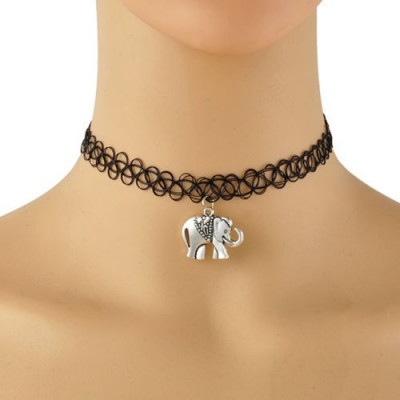 Pandantiv / Choker - Vintage / Retro / Punk Style - Elefant foto