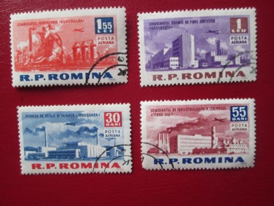 TIMBRE ROMANIA FABRICI UZINE LOT STAMPILAT foto