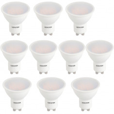 Set 10 Spoturi Led GU10, 6W, 220V lumina calda DLF 3060 foto