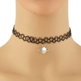 Cumpara ieftin Pandantiv / Colier / Choker - Vintage / Retro / Punk Style - Planeta Saturn