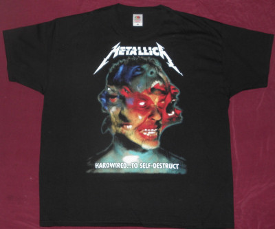 Tricou Metallica-Hardwired to Self Destruct M si L,pe tricou Fruit of the Loom foto