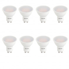 Set 8 Spoturi Led GU10, 6W, 220V lumina calda DLF 3060 foto