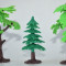 Lot 3 figurine plastic, copaci, arbori, pomi pentru diorama