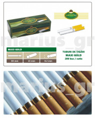 MAXI GOLD 200 - Pachet 10 cutii tuburi de tigari x 200 buc pentru tutun, 2.000 foto