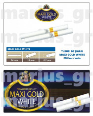 MAXIGOLD WHITE 200 - Tuburi tigari pentru injectat tutun - cu filtru alb foto