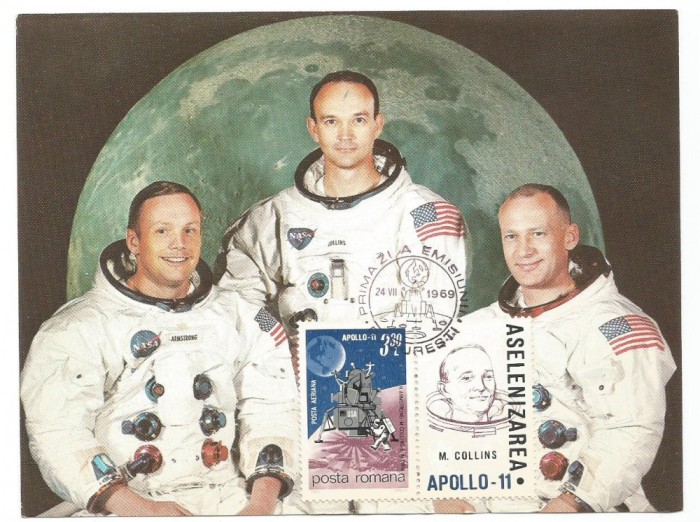 No(2)ilustrata maxima-ASELENIZAREA Echipajul navetei Apollo 11-prima zi
