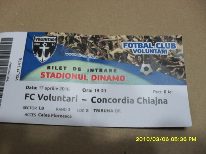 Bilet FC Voluntari - Concordia Chiajna