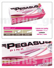 1.000 tuburi tigari Pegasus Pink Multifilter Carbon activ pentru injectat tutun foto