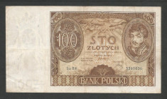 POLONIA 100 ZLOTI ZLOTYCH 1934 [1] P-75b , VF+ foto