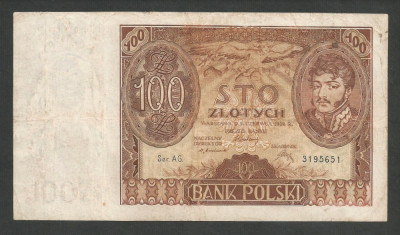 POLONIA 100 ZLOTI ZLOTYCH 1932 [3] P-74a , VF+ foto