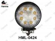 Proiector LED Auto Offroad 24W/12V-24V, 1760 Lumeni, Rotund, Flood Beam 60 Grade foto