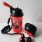 Pahar plastic, 2 x capac, pai + sistem protectie + deschidere cu arc, portbareta
