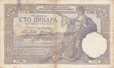 SERBIA 100 dinara 1929 VF!!! foto