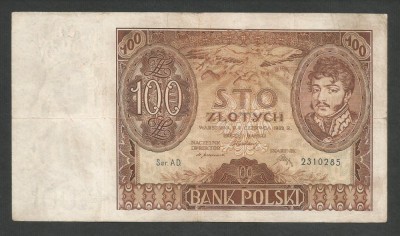 POLONIA 100 ZLOTI ZLOTYCH 1932 [7] P-74a , F foto