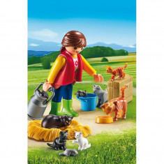 Femeie cu familie de pisici Playmobil foto