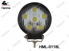 Proiector LED Auto Offroad 18W/12V-24V, 1320 Lumeni, Rotund, Spot Beam 30 Grade foto