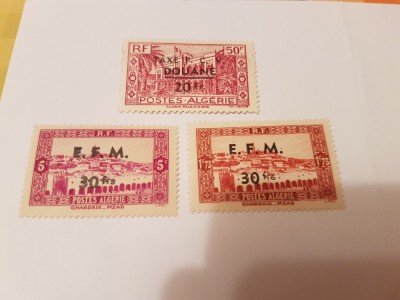 franta/colonii/algeria 1943-44 porto/ telegraf/ supratipar foto