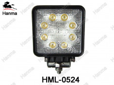 Proiector LED Auto Offroad 24W/12V-24V, 1760 Lumeni, Patrat, Spot Beam 30 Grade foto