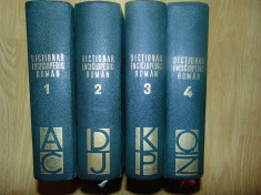 DICTIONAR ENCICLOPEDIC ROMAN -4 VOLUME ANUL 1962-1966 foto