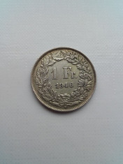 1 franc 1946 B moneda argint Elvetia numismatica monede colectie bani vechi foto
