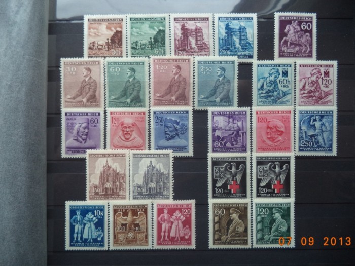 1941/44 Reich (Boemia si Moravia) - Zece serii complete cu guma si fara sarniera foto mare 1941/44 Reich (Boemia si Moravia) - Zece serii complete cu guma si fara sarniera foto mare