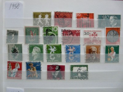 GERMANIA 1958 AN PARTIAL COMPLET STAMPILAT foto