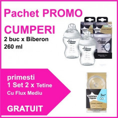 Pachet Promo 2 Biberoane 260 Ml + Set 2 Tetine Flux Mediu Gratuit foto