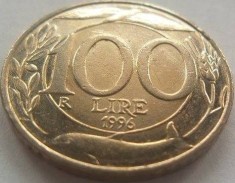 Moneda 100 Lire - ITALIA, anul 1996 *cod 1353 --- XF foto